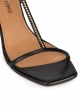 T-bar mid heel sandalsk in black leather