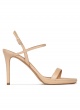 Platform high heel sandals in beige leather