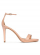 Platform heeled sandals in nude leather