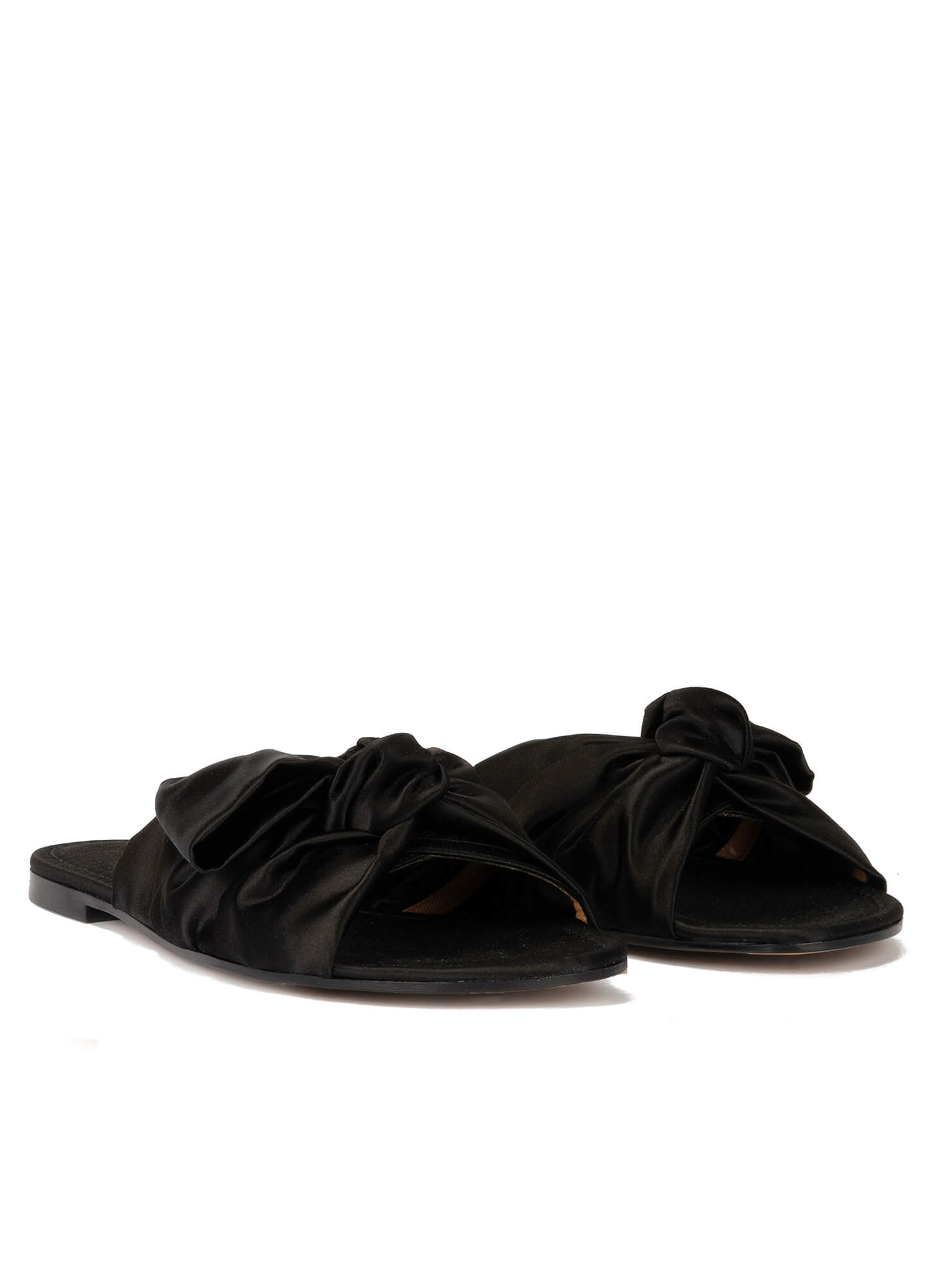 black satin slides