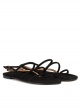 Ankle strap flat sandals in black suede