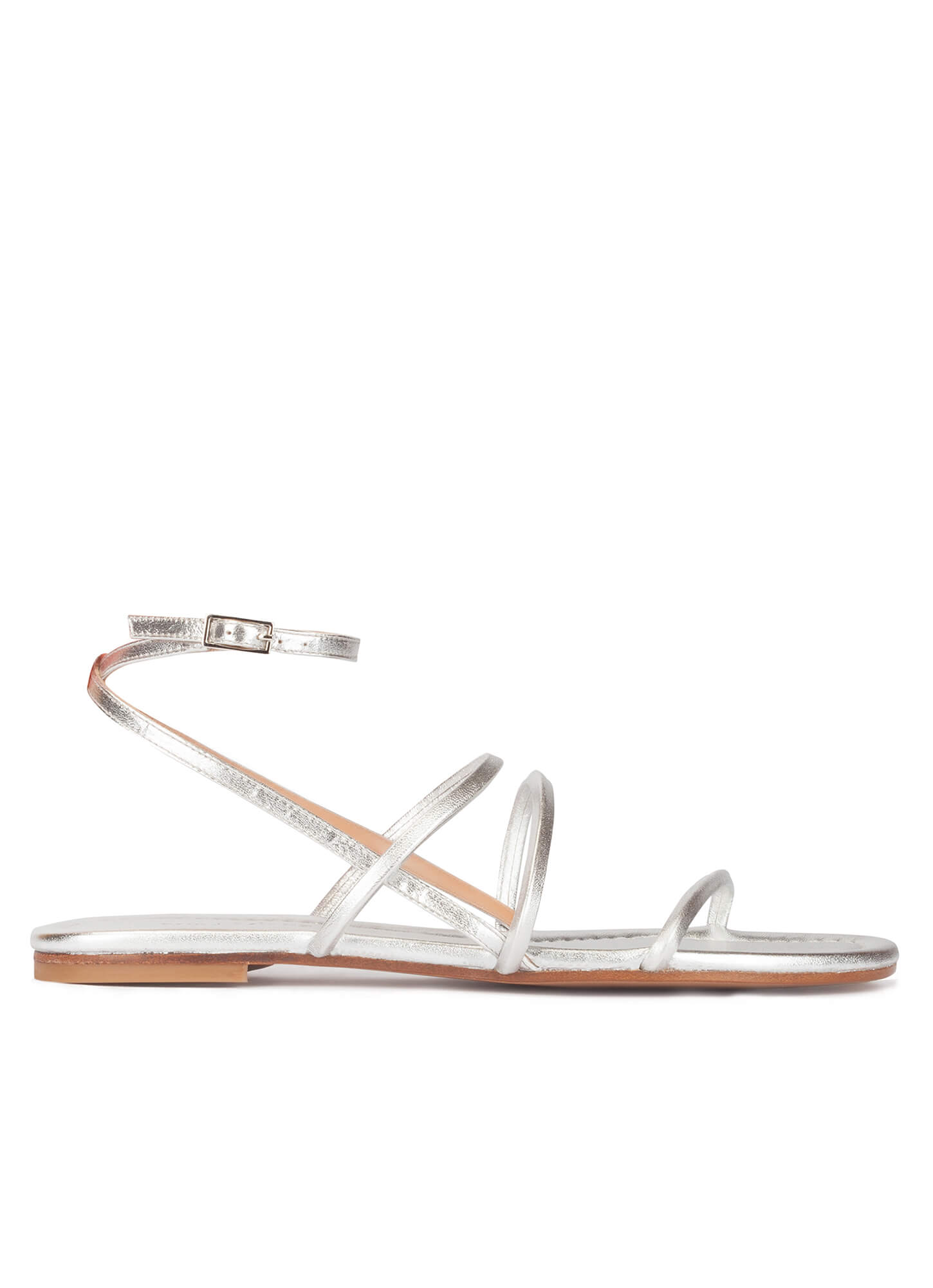 Flat LeatherPura Silver Lopez In Strappy Sandals hQtxsrdC