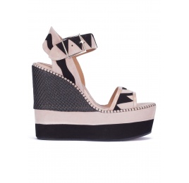 Two-tone high wedge sandals Pura López