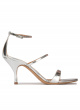 Silver strappy mid heel sandals