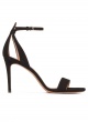 Black suede sandals with ankle strap