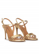 Strappy high-heeled sandals in gold metallic leather