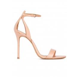 High heel sandals in nude leather Pura López