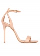 High heel sandals in nude leather