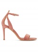 Ankle strap 90mm heel sandals in nude velvet