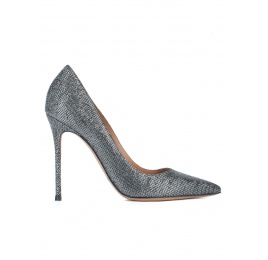 Zapatos metalizados de tacón alto y punta fina Pura López