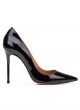 High heel pumps in black patent leather