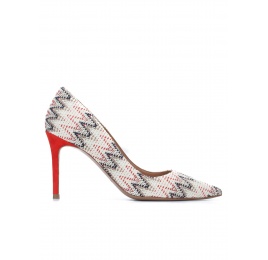 Multicolor fabric pointy toe pumps Pura López