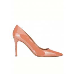 Old rose patent point-toe pumps Pura López