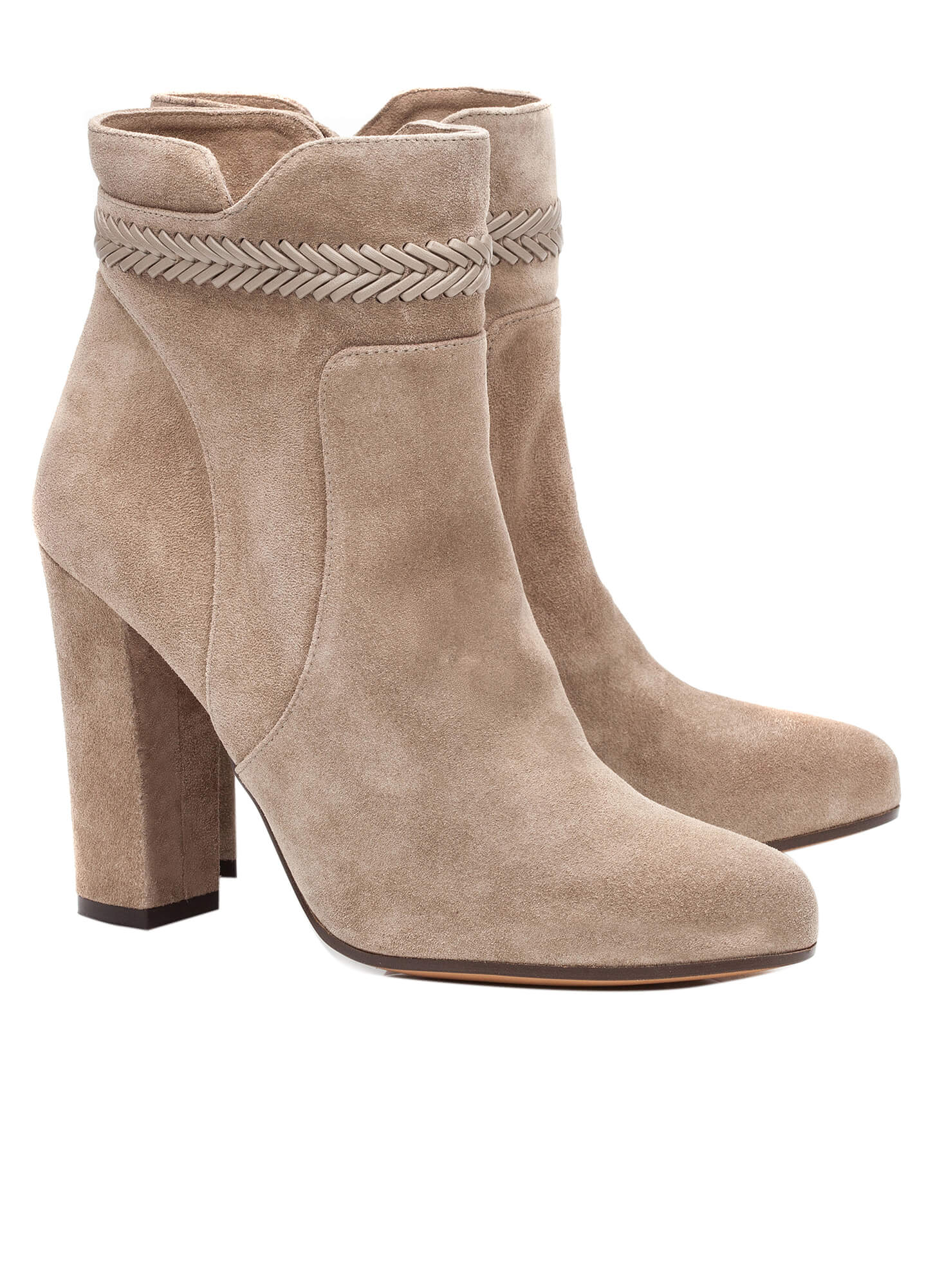 taupe booties high heel