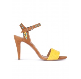Two-tone suede high heel sandals Pura López