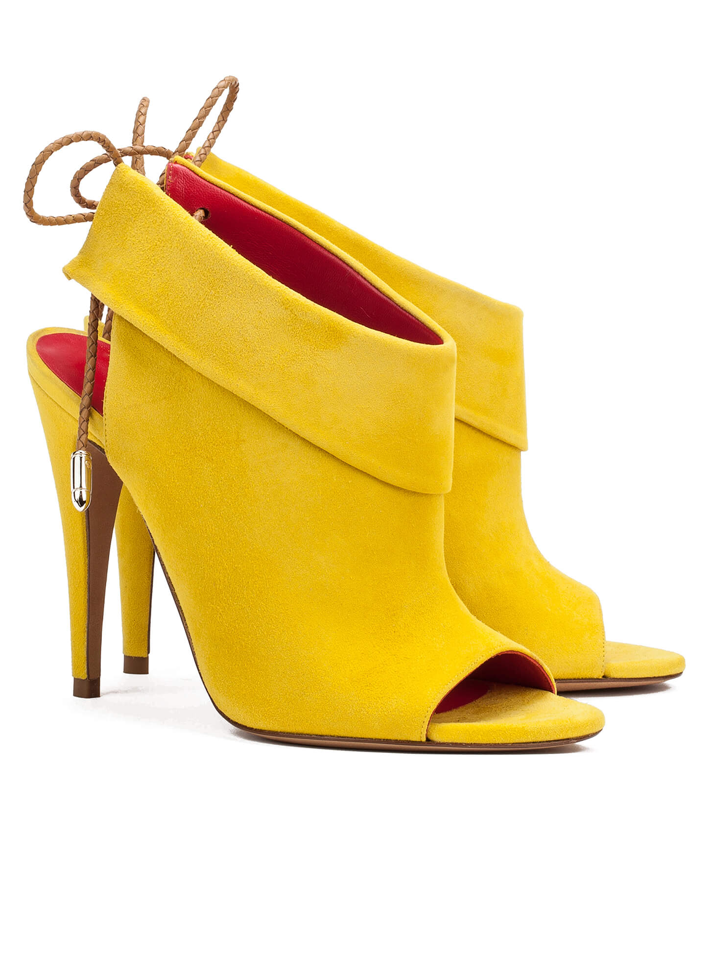 High heel sandals in yellow suede - online shoe store Pura Lopez . PURA ...