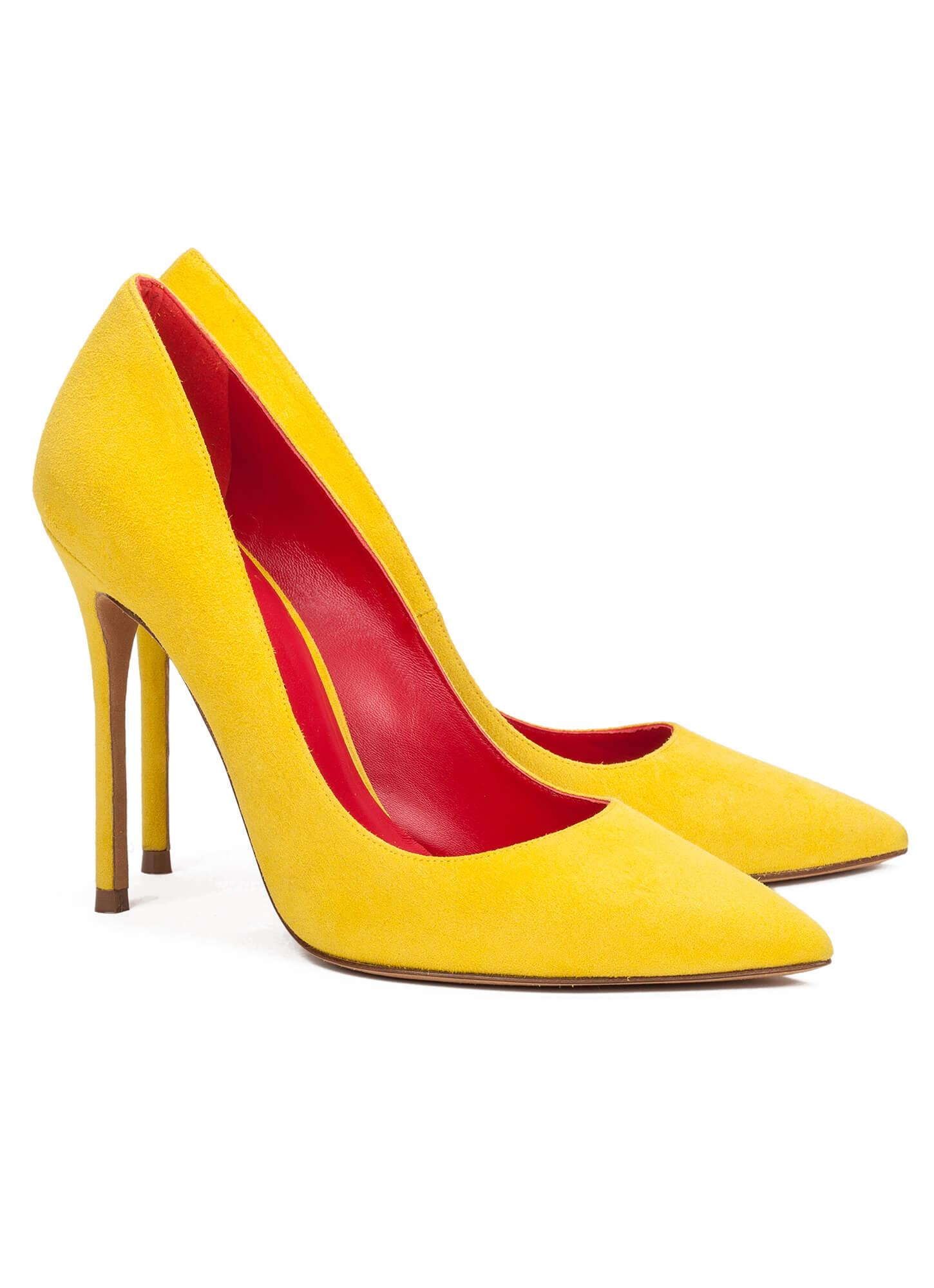 High heel pumps in yellow suede - online shoe store Pura Lopez . PURA LOPEZ