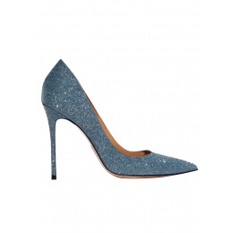 High heel pumps in blue glitter Pura López