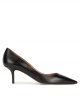 Mid heel pumps in black calf leather