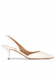 Slingback low heel pumps in offwhite leather