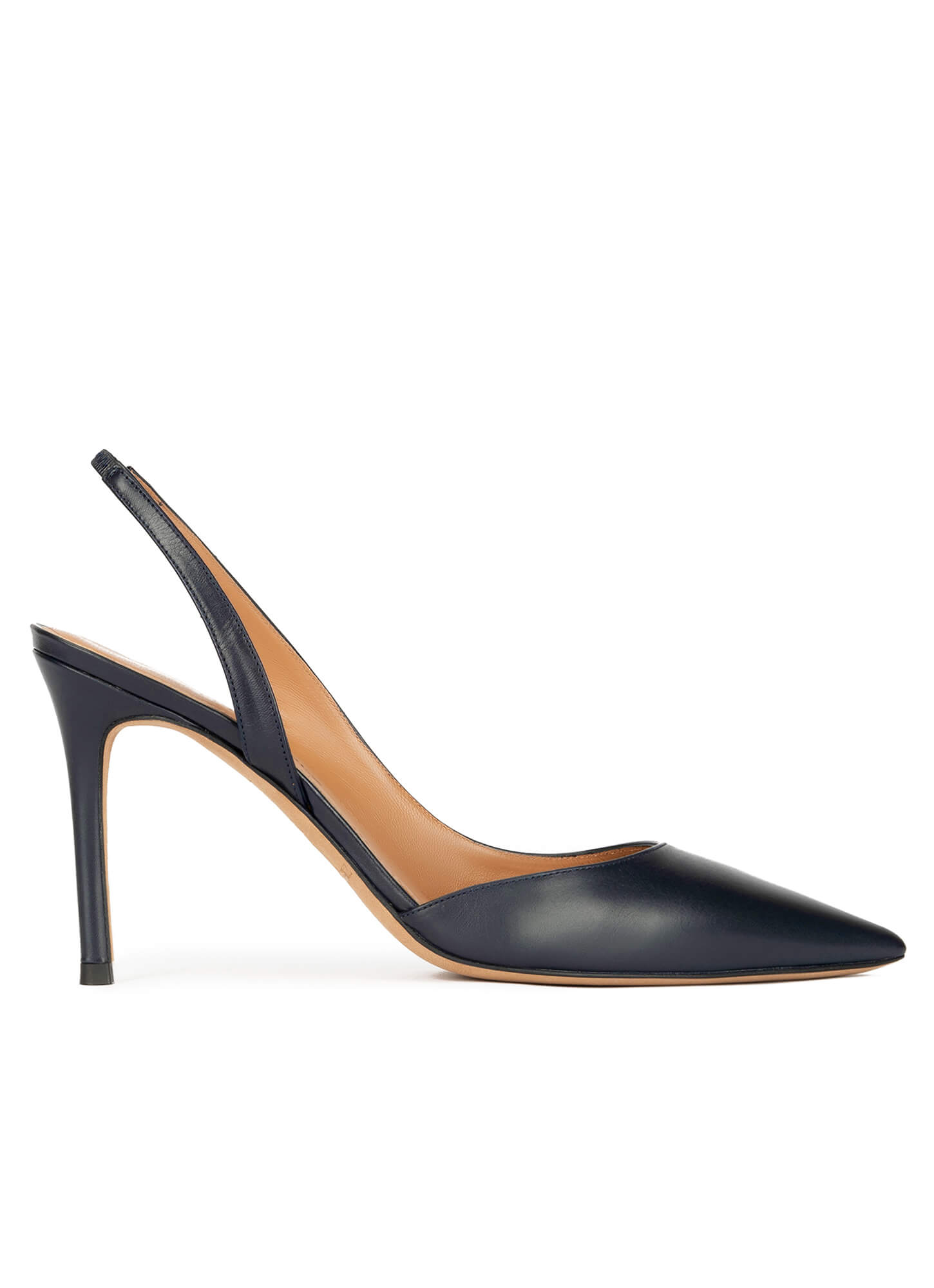 flugt Halloween Hurtigt Slingback high heel pumps in navy blue leather . PURA LOPEZ