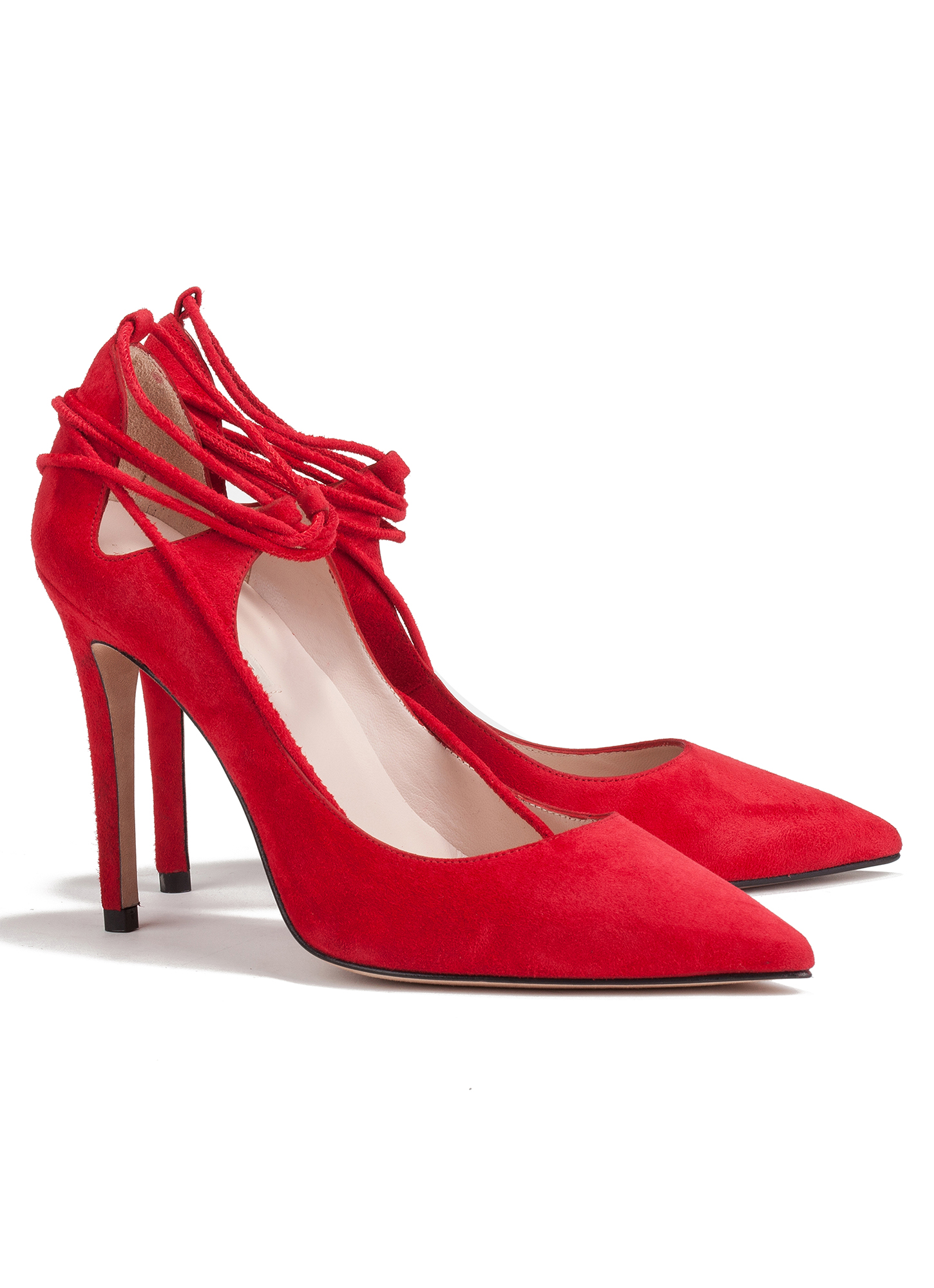 lace heels red
