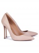 Heeled pumps in nude leather - online shoe store Pura Lopez