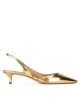 Slingback pumps in gold mirrored leather