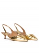 Slingback pumps in gold mirrored leather