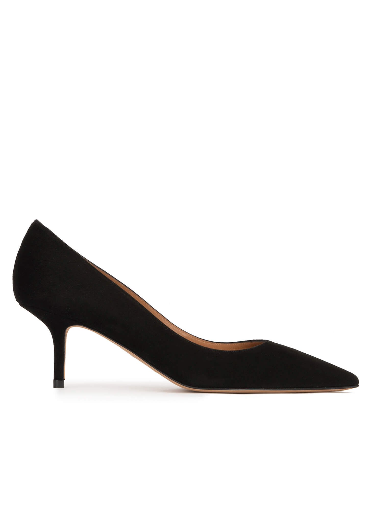 heel pumps in black suede . PURA LOPEZ