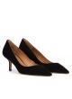 Mid heel pumps in black suede