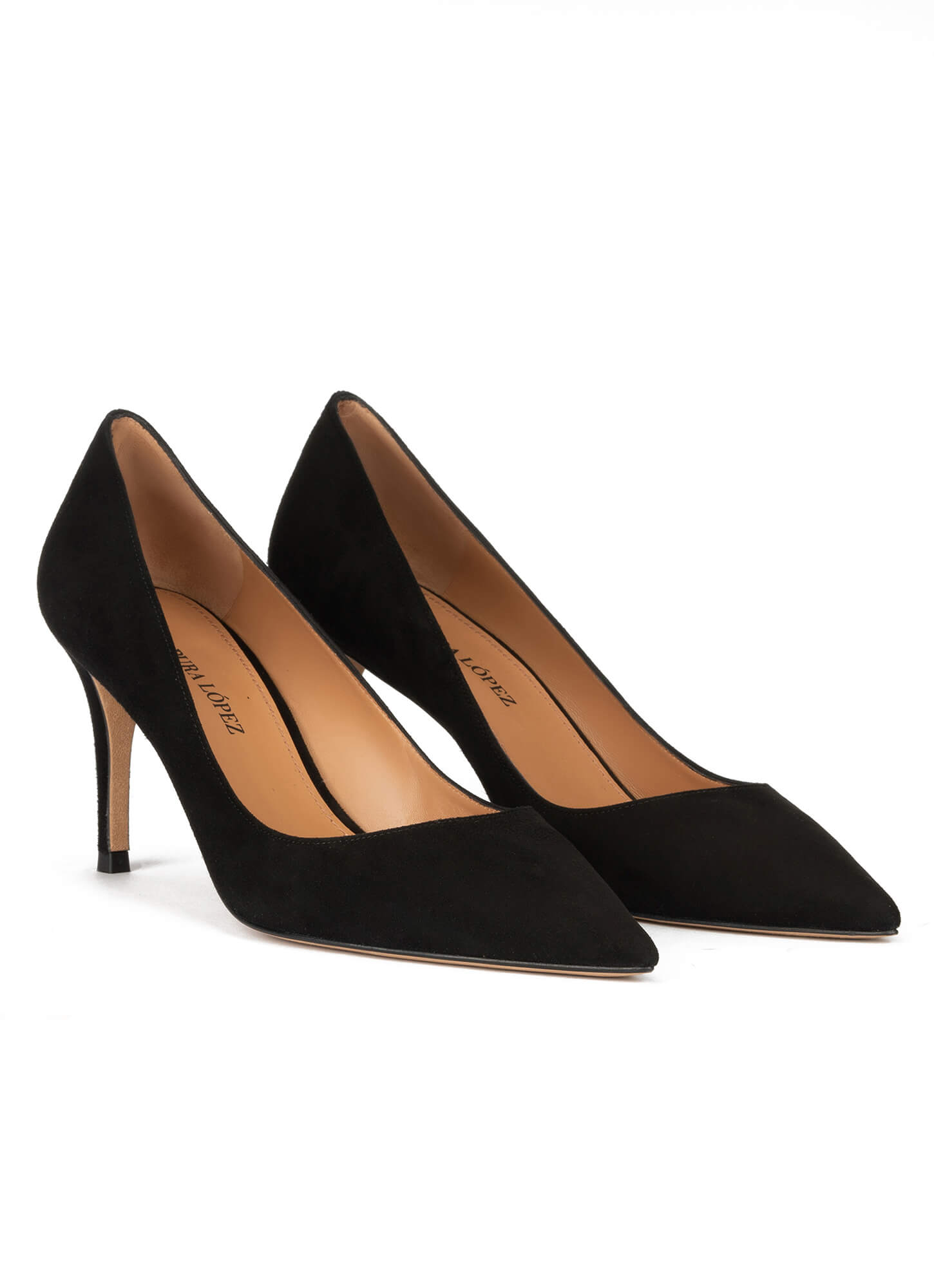 black pointed toe heels