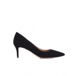 Zapatos negros de tacón medio en ante Pura López