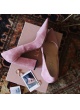 Zapatos de salón de tacón alto en ante rosa
