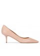 Mid heel pumps in nude calf leather