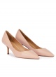 Mid heel pumps in nude calf leather