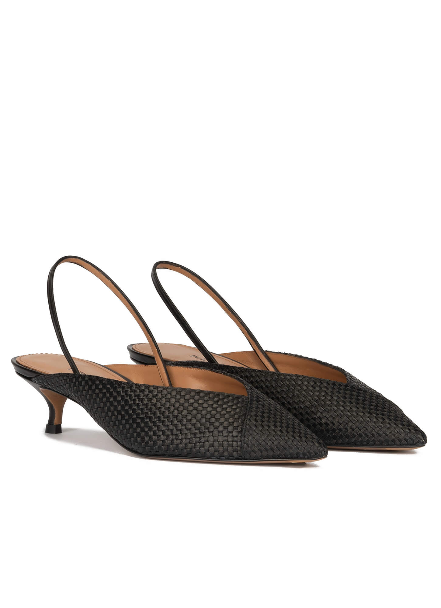 black slingback low heel